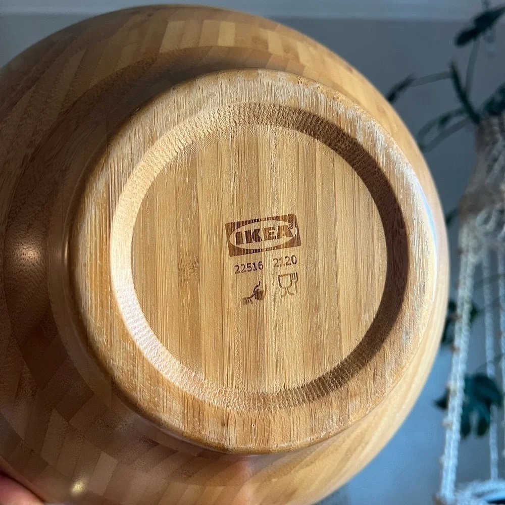 IKEA GRÖNSAKER Serving bowl, Bamboo Wooden Bowl Serving/Mixing Bowl